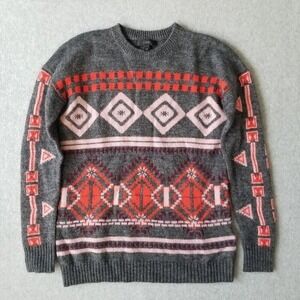 J Crew XXS Preppy Abstract Geometric Fair Isle Wool Mohair Knit Sweater